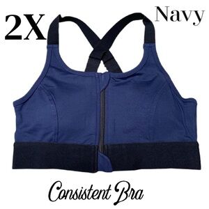 LuLaRoe Consistent Sports Bra with Front Zipper 2X